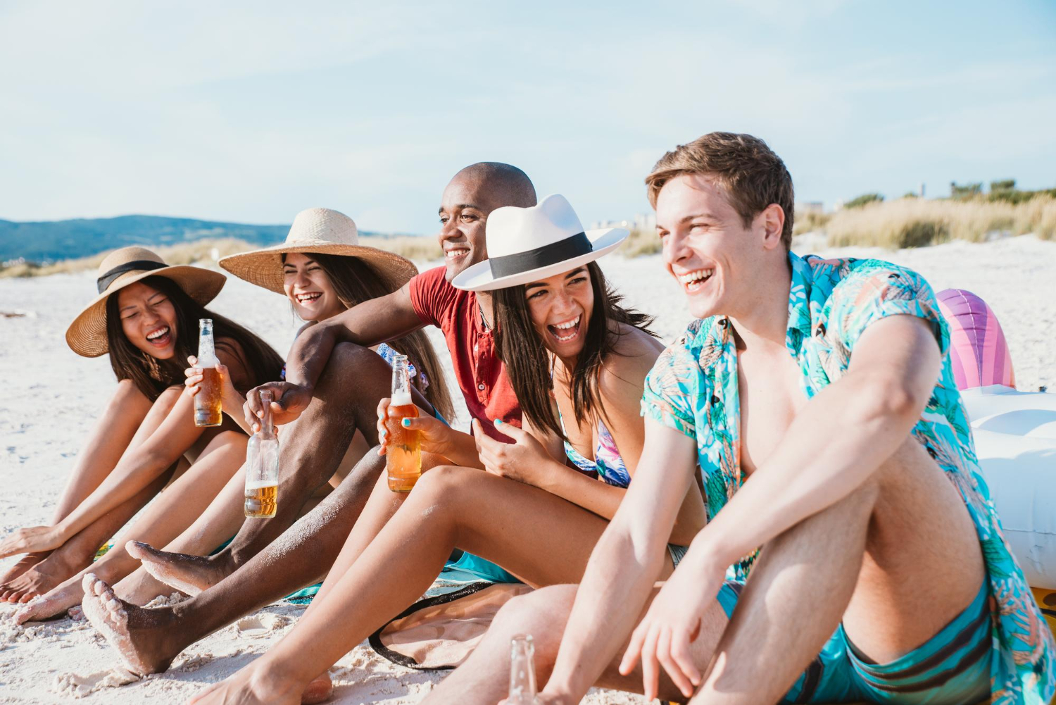 A group of students on the beach