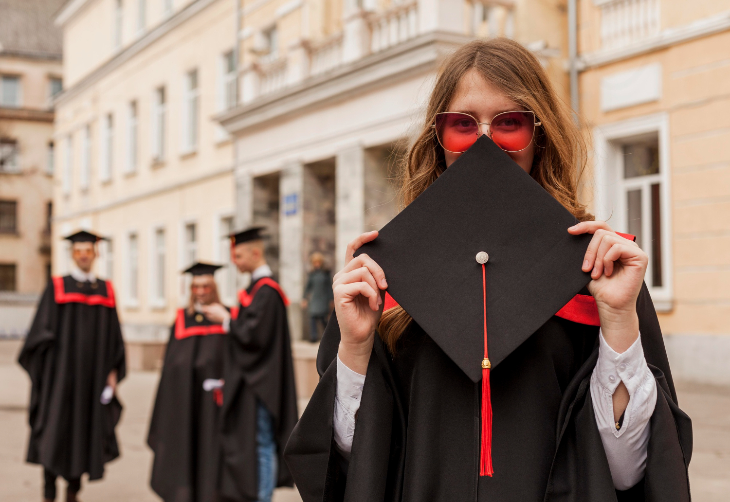 Front View Graduated Girl